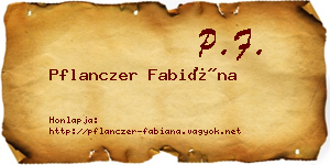 Pflanczer Fabiána névjegykártya