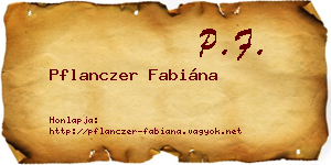 Pflanczer Fabiána névjegykártya